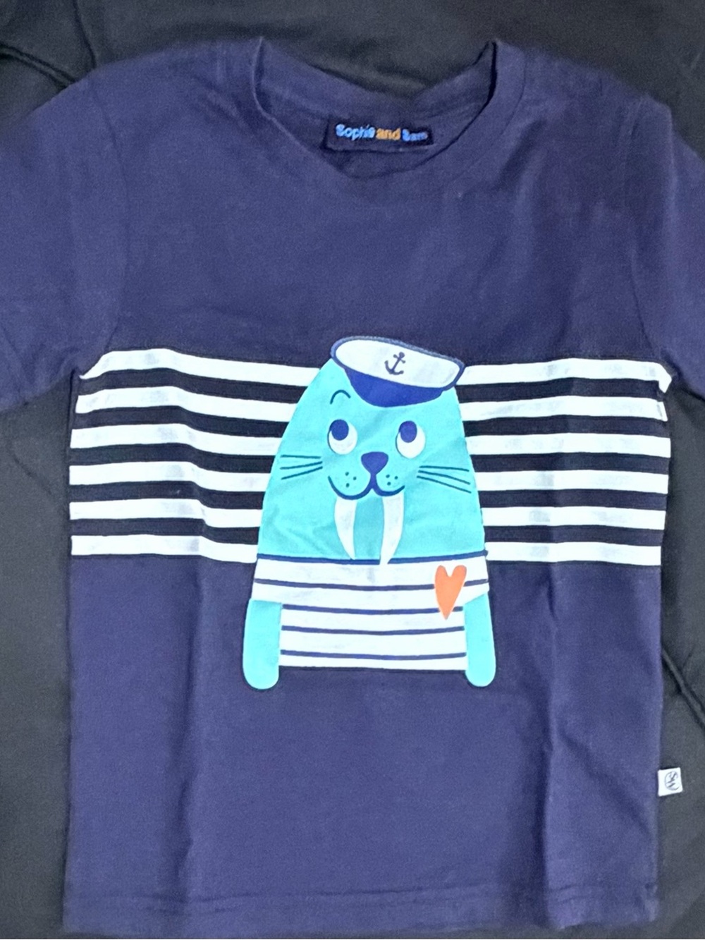 Sophie and Sam Navy Sailor Walrus Short-Sleeve Tee - Kids